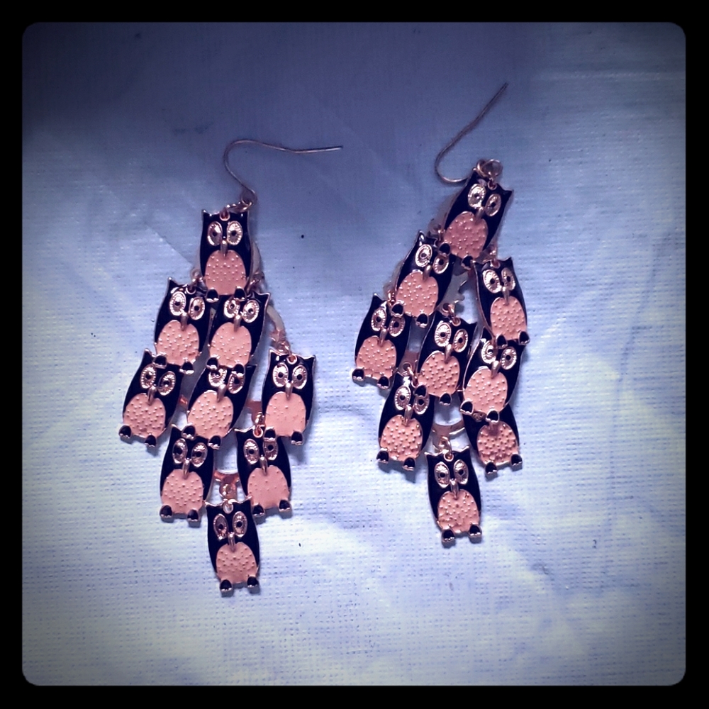 Owl drop dangle earrings